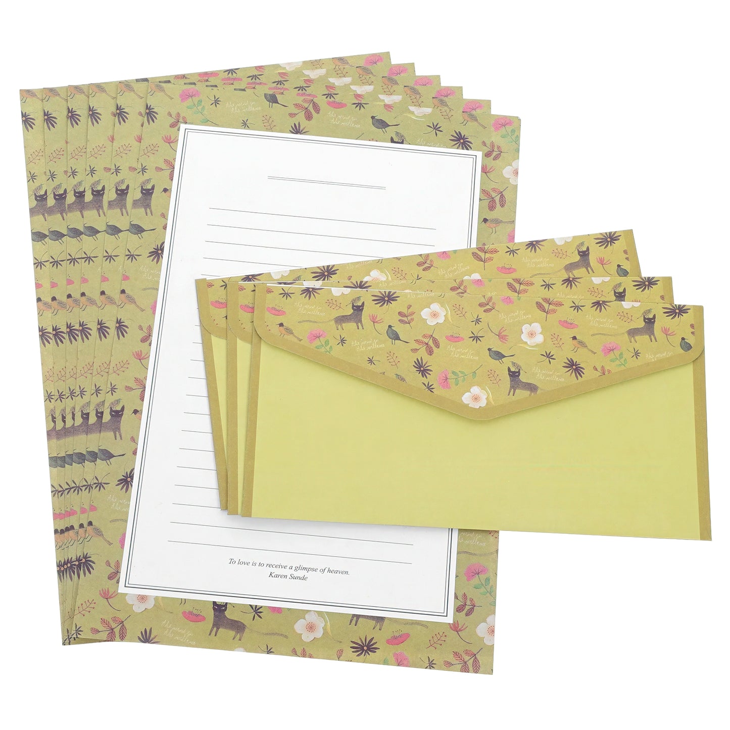 Retro Floral Theme Envelope Set