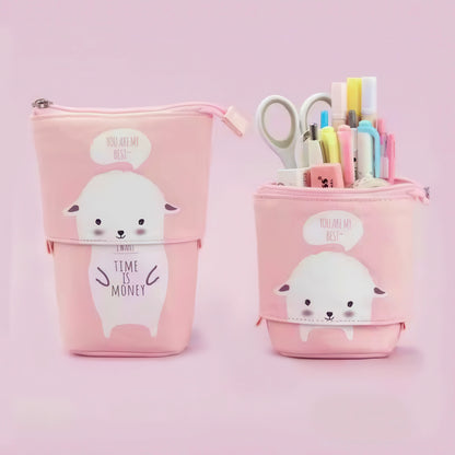Cute Animal Retractable Stand Up Pencil Case