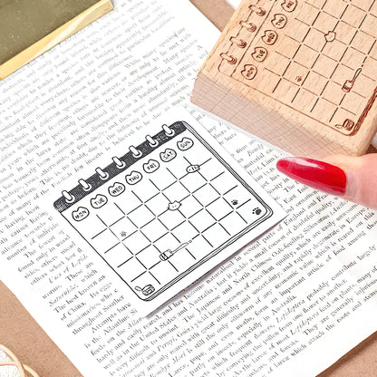 Cat Themed Wooden Planner Stamp Set