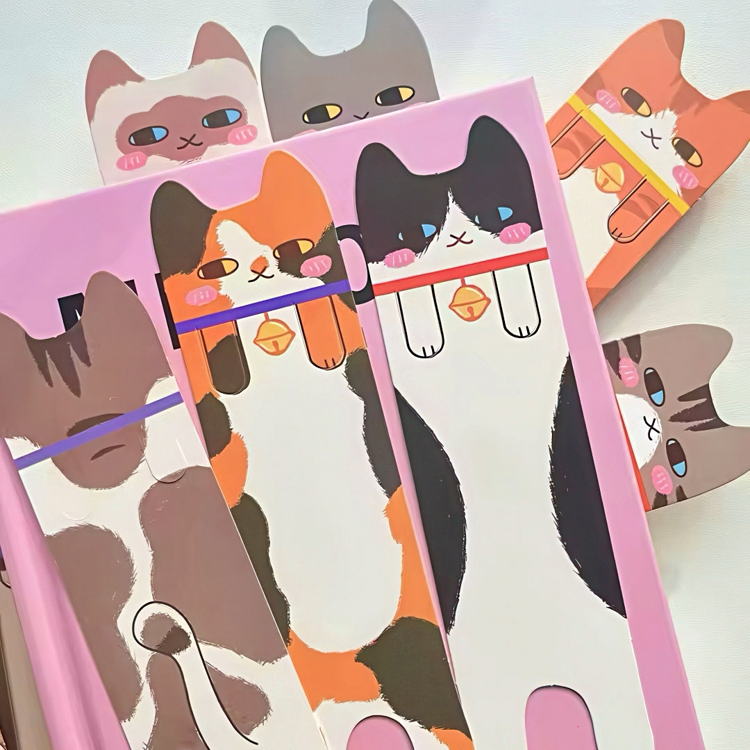 Cute Cat Shaped Paper Bookmark Set