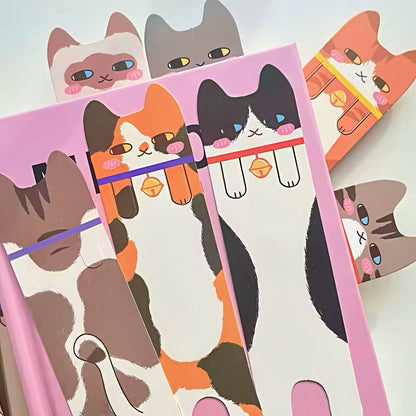 Cute Cat Shaped Paper Bookmark Set