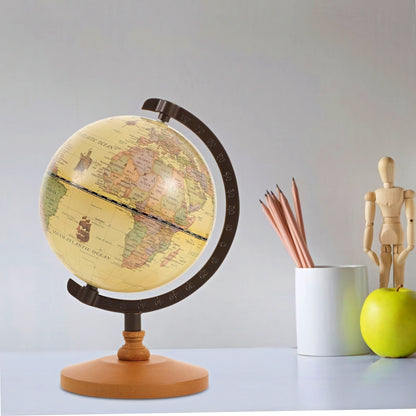 Vintage-style Globe with Wooden Stand