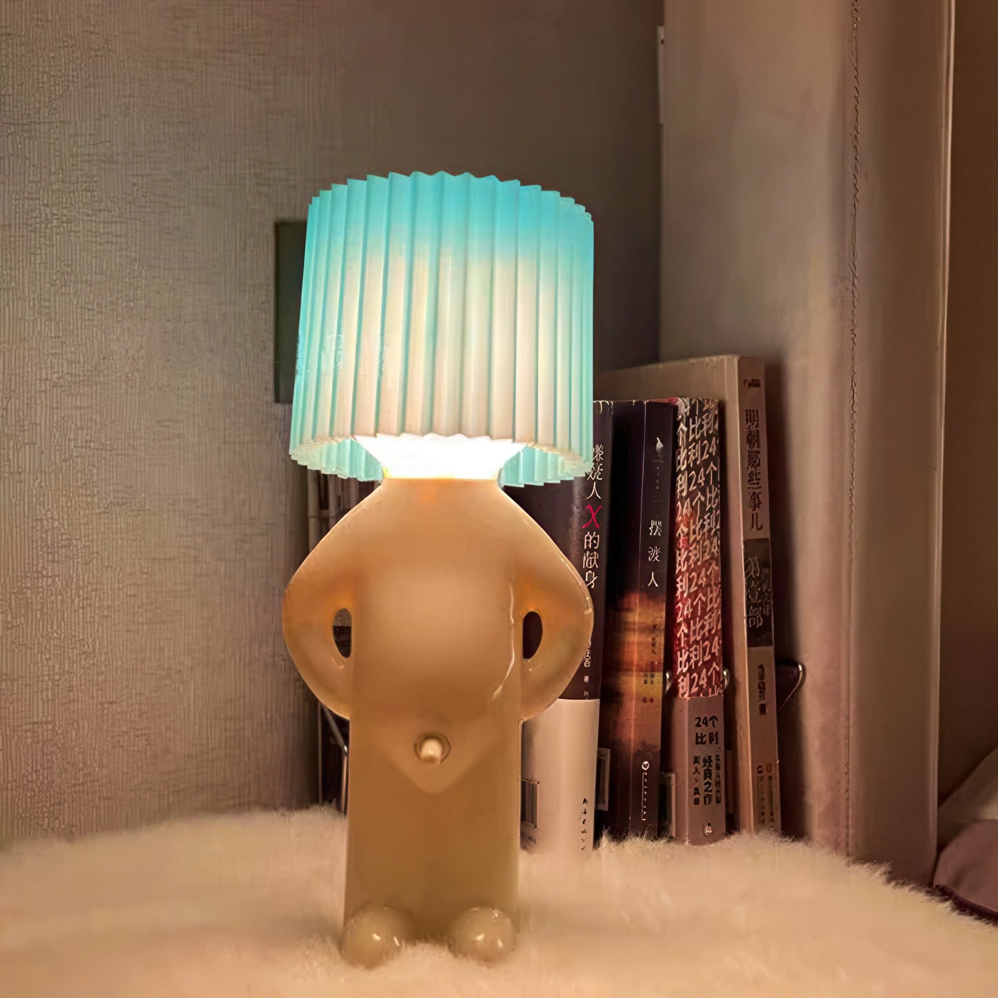 Cute Little Shy Boy Table Lamp