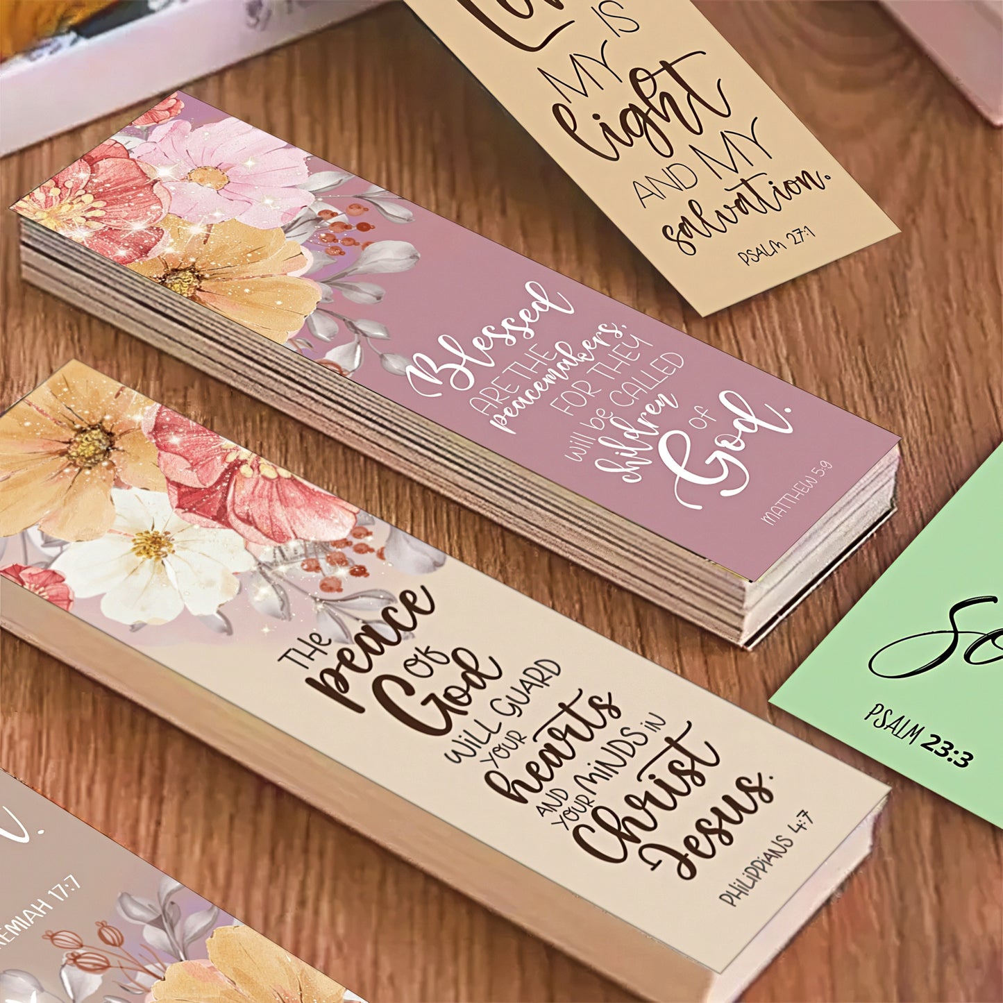 Inspirational Bible Verse Paper Bookmark Set