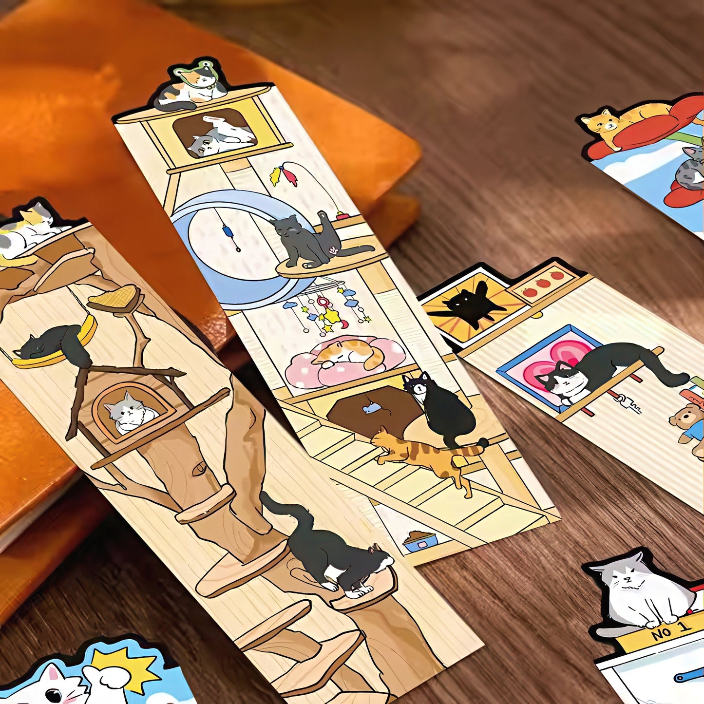 Cute Cat Themed Paper Bookmark Set