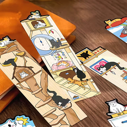 Cute Cat Themed Paper Bookmark Set