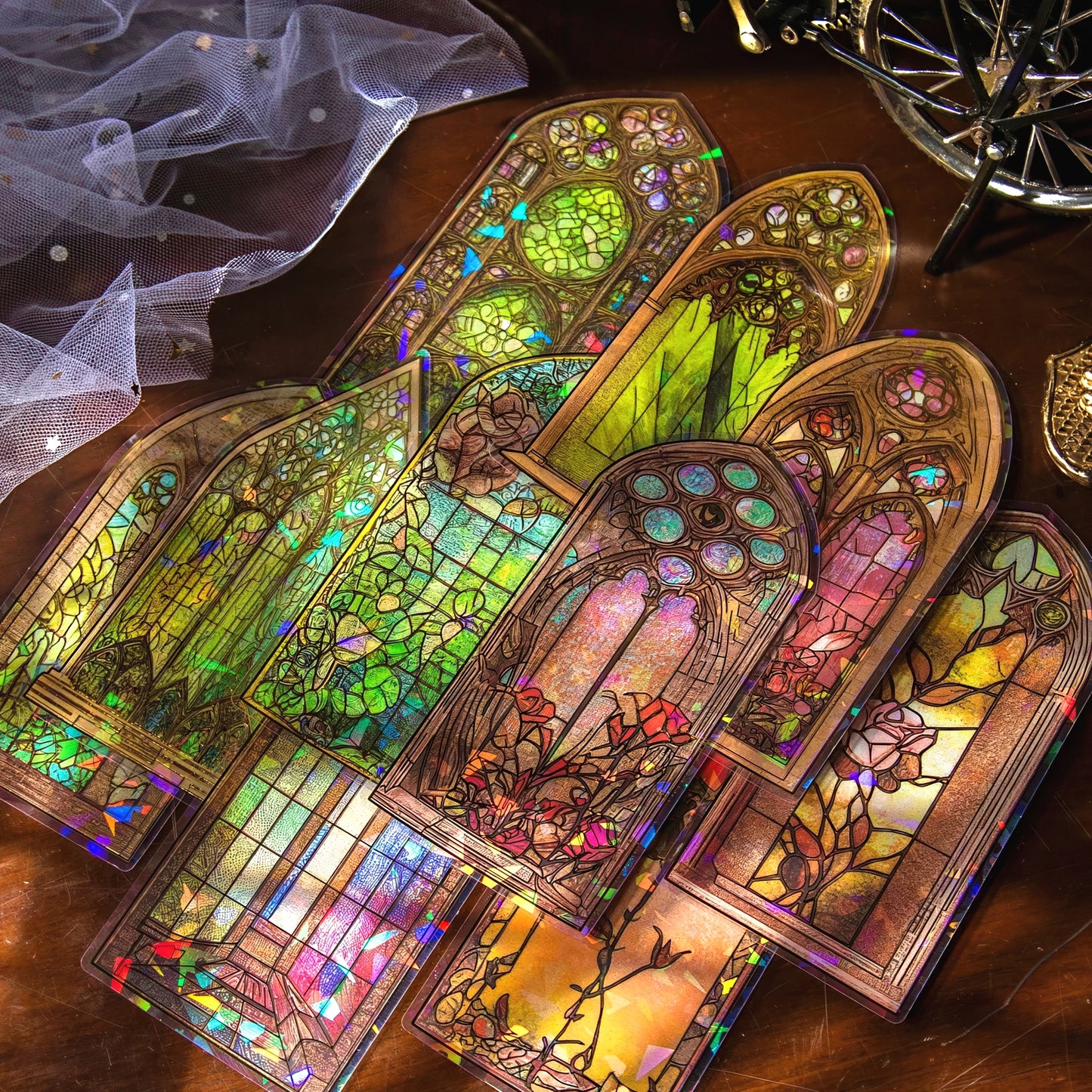 Gothic Stained Glass Window PET Stickers