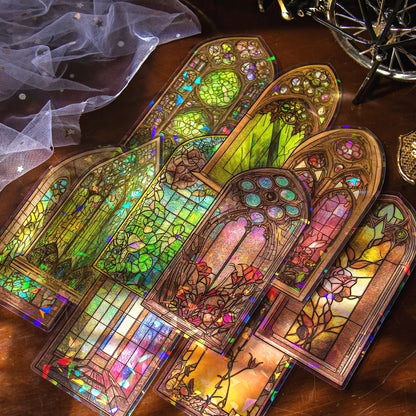 Gothic Stained Glass Window PET Stickers