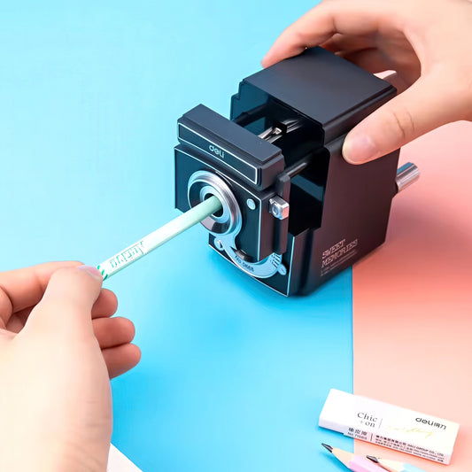 DELI Retro Camera Rotary Pencil Sharpener