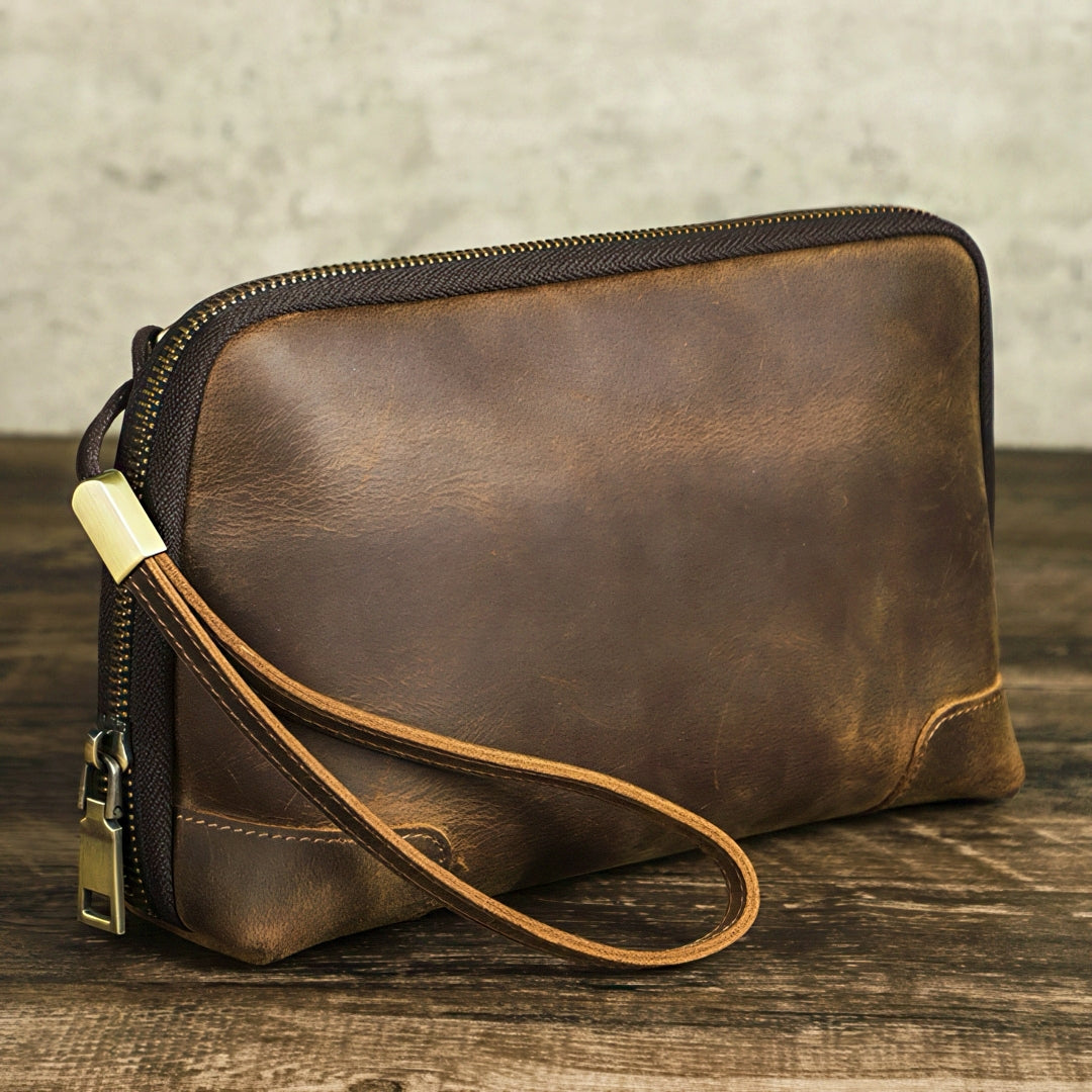 Retro Genuine Leather Clutch Bag