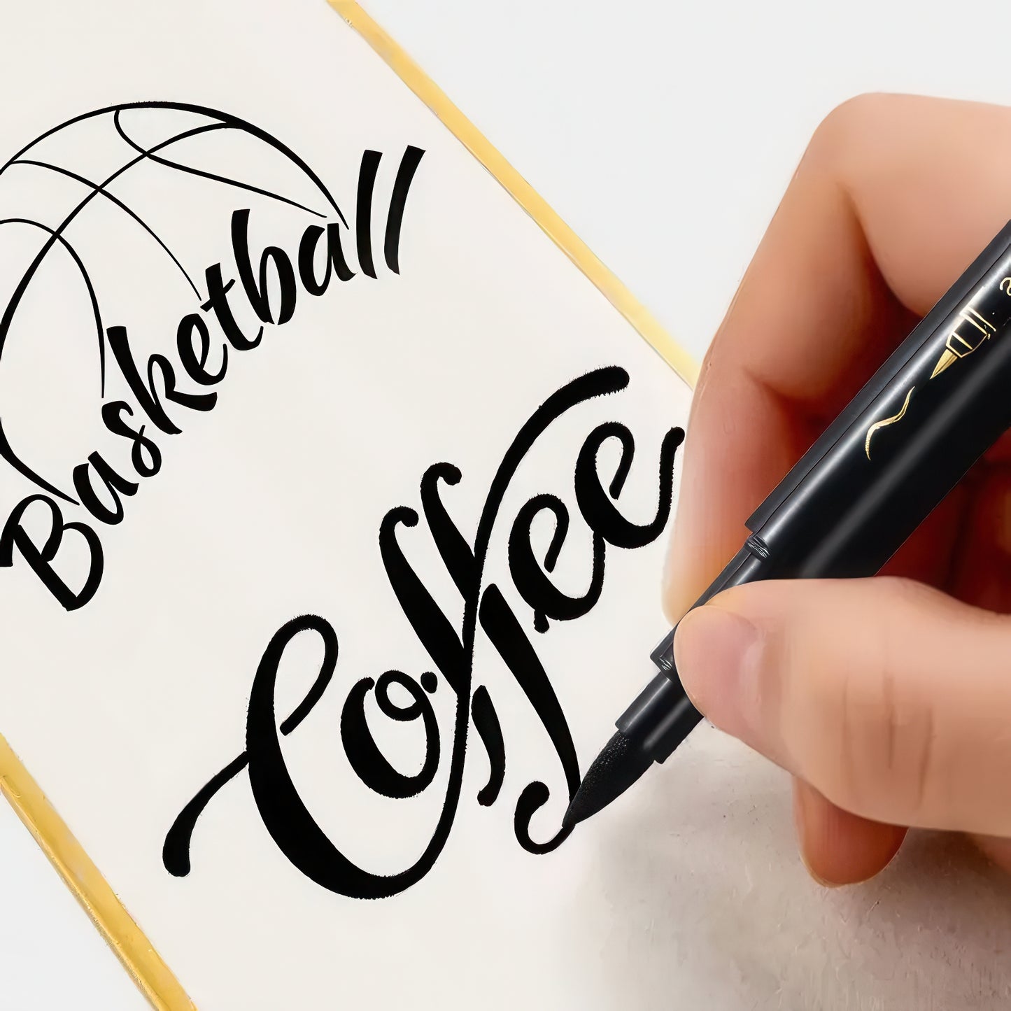 Black Ink Calligraphy Brush Pen Set