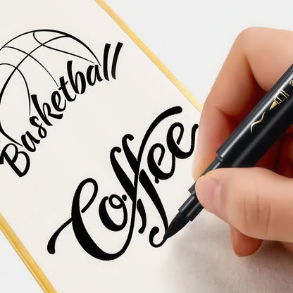 Black Ink Calligraphy Brush Pen Set