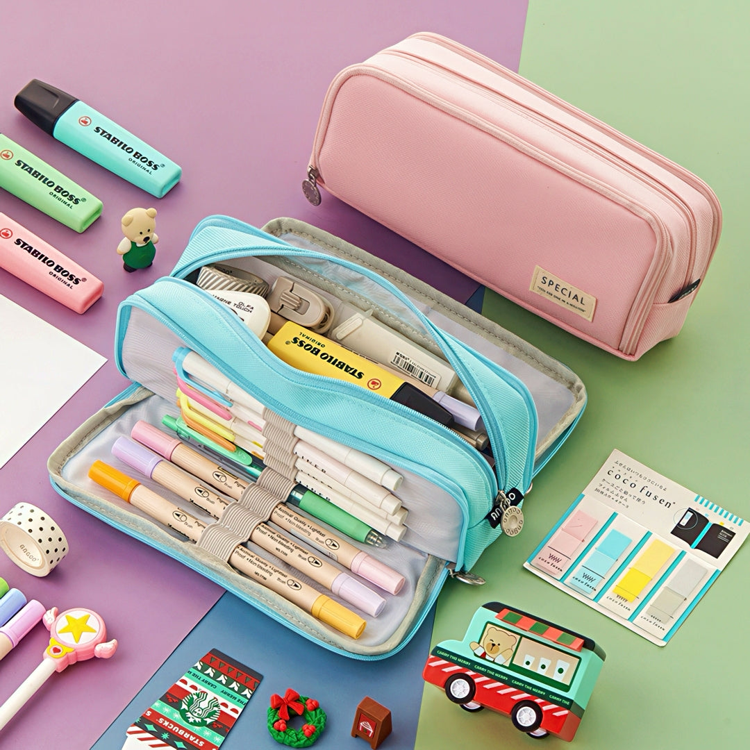 Large Capacity Macaron Color Pencil Case