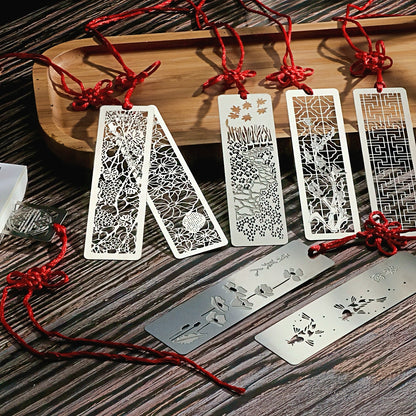 Chinese Themed Hollow Stainless Steel Bookmark