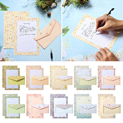 Retro Floral Theme Envelope Set