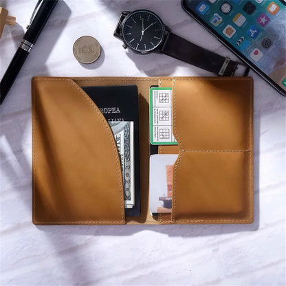 Dyed Cowhide Multifunctional Passport Holder