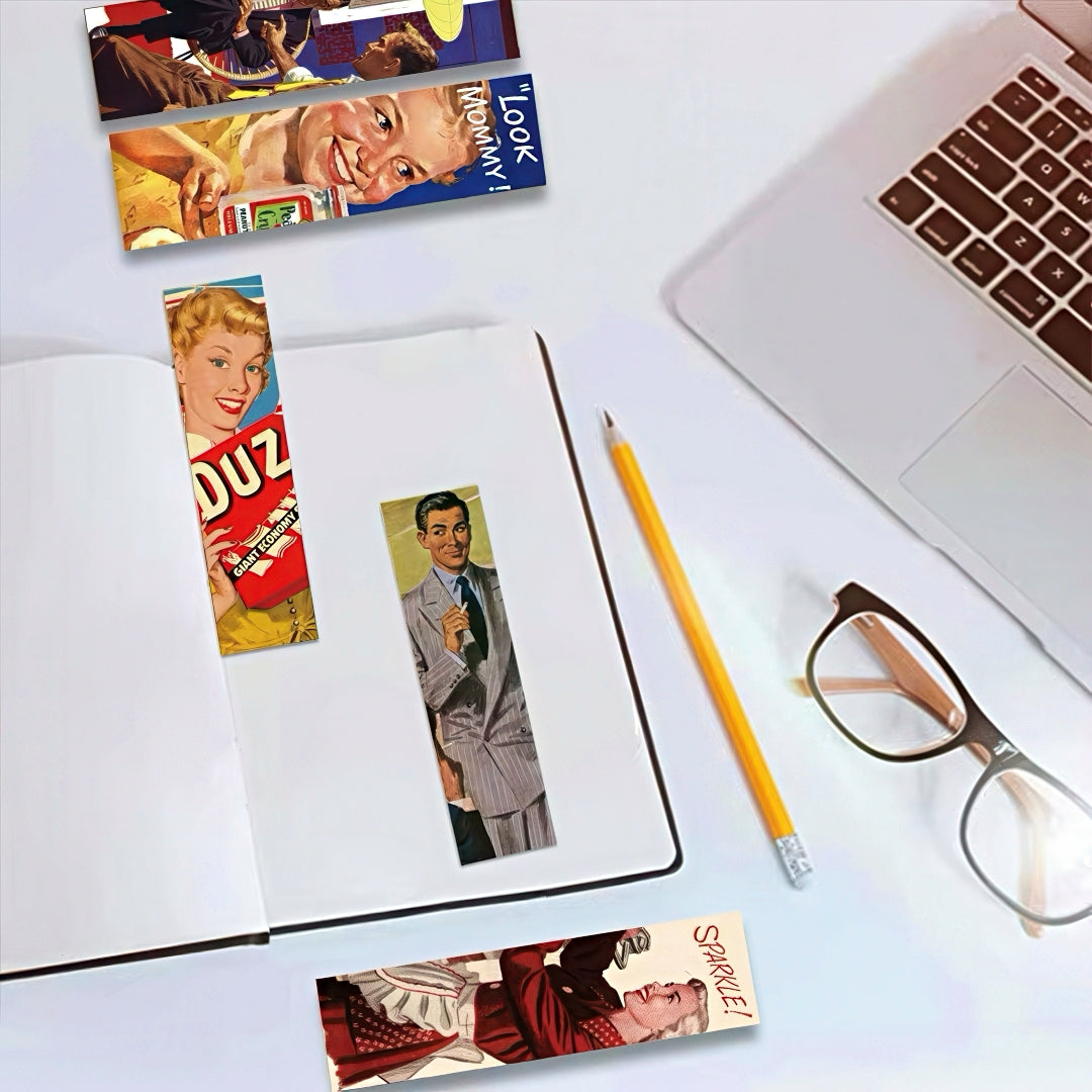 Retro American Poster Paper Bookmark Set