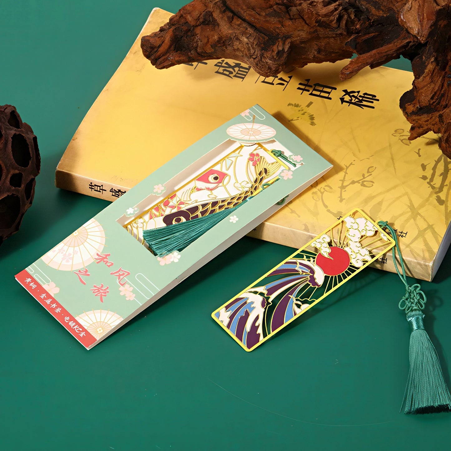 Japanese Art Themed Metal Bookmark