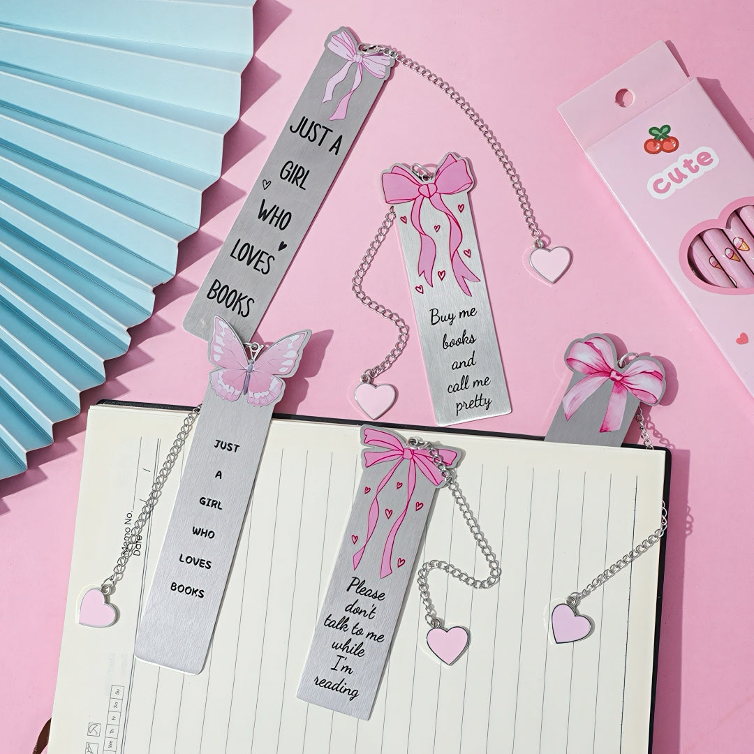 Cute Girly Stainless Steel Bookmark