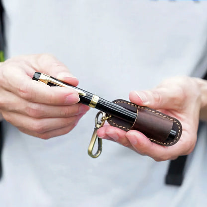 Dyed Cowhide Pen Holder Keychain