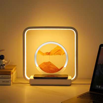 3D Moving Sand Art with Nightlight and Wireless Charging