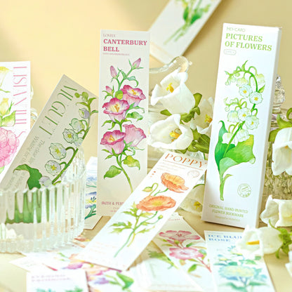 Pictures of Flowers Paper Bookmark Set
