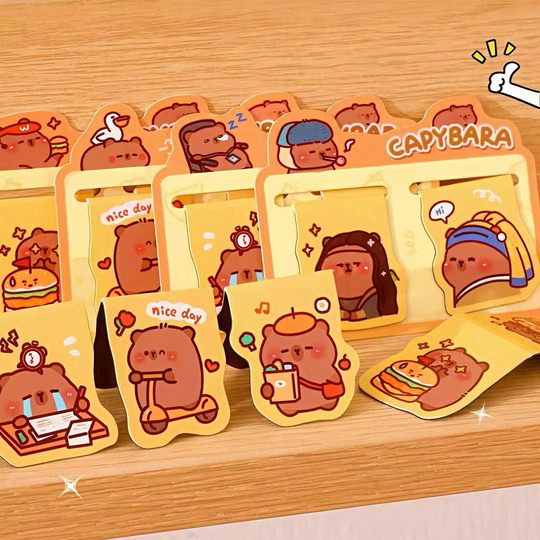 Cute Capybara Themed Magnetic Bookmark Set of 2