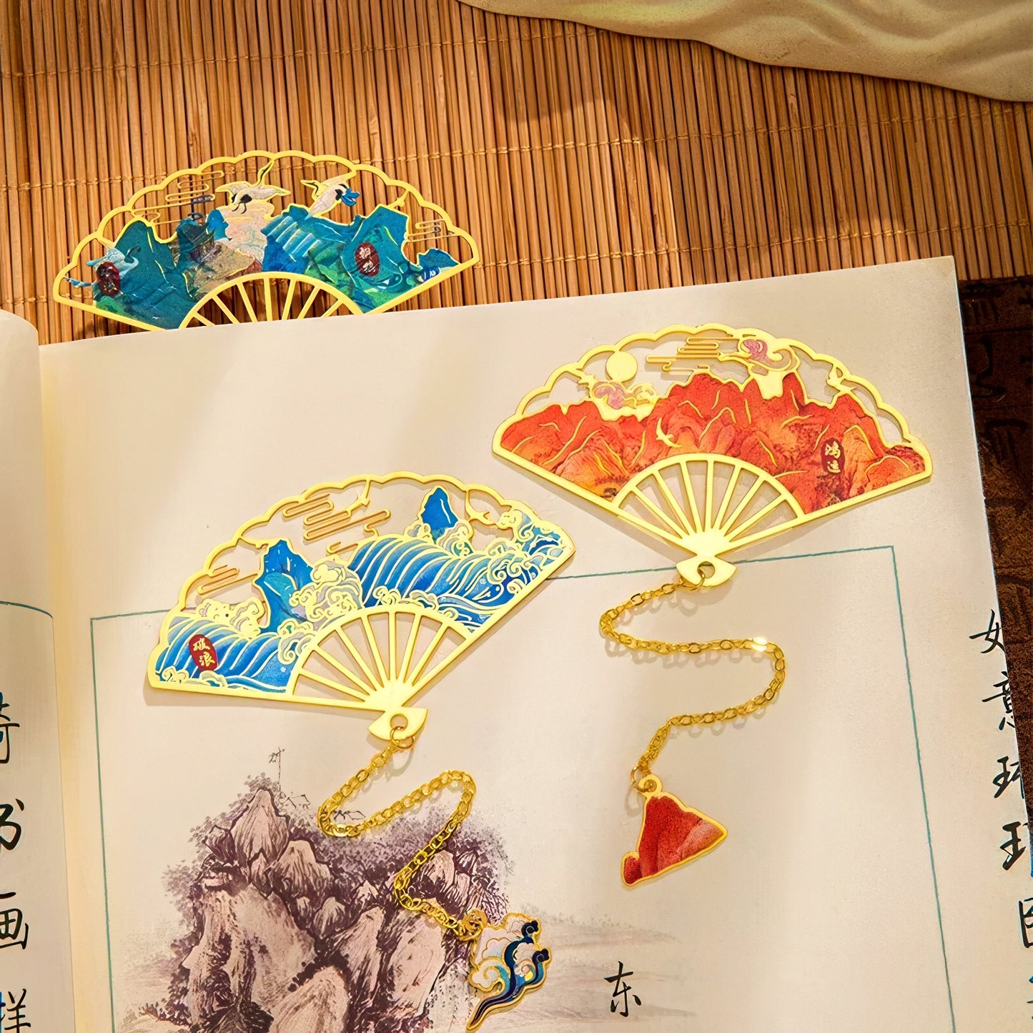 Ancient Chinese Painting Metal Bookmark