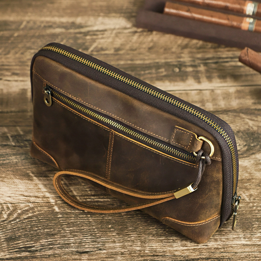 Retro Genuine Leather Clutch Bag
