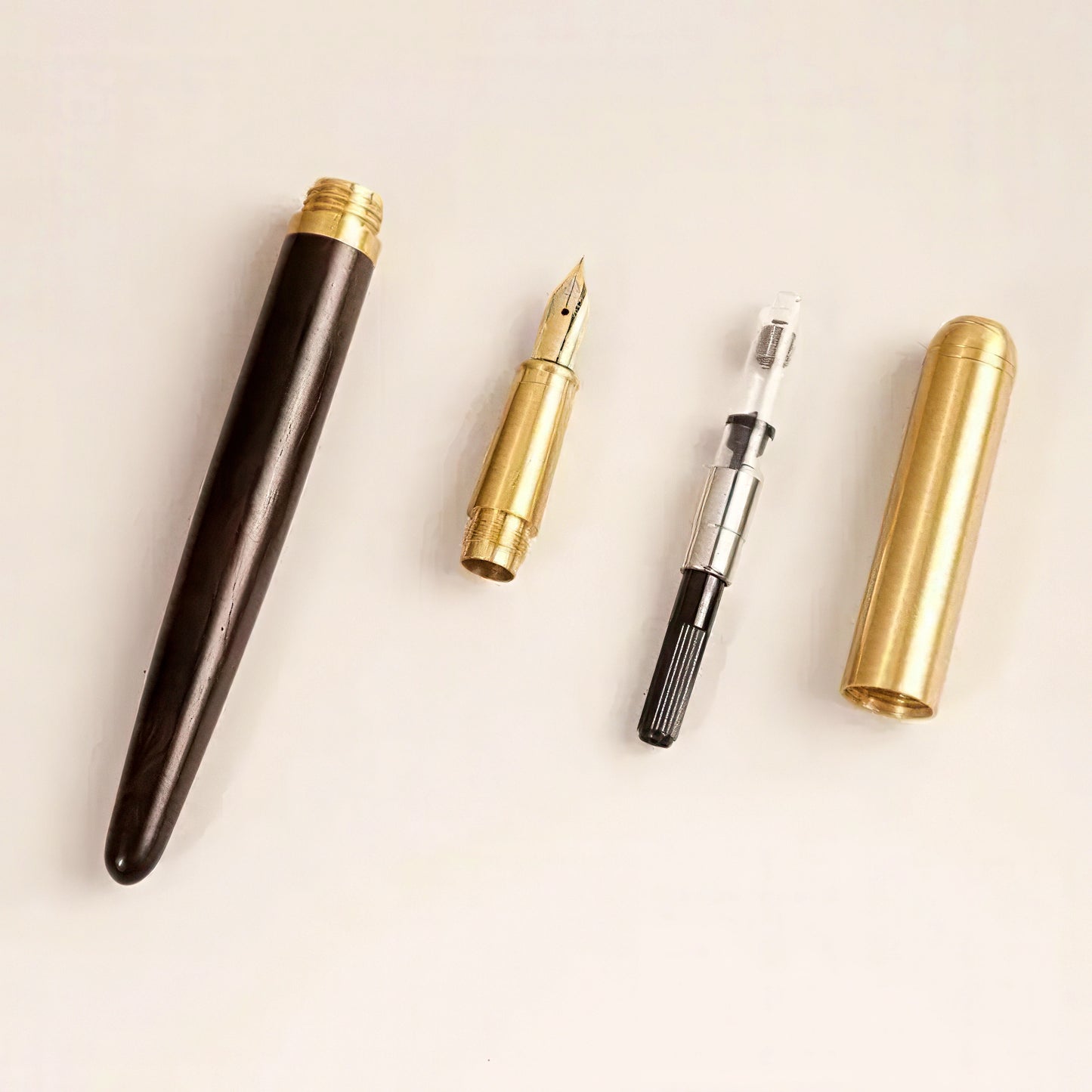 Wooden Fountain Pen with Brass Cap