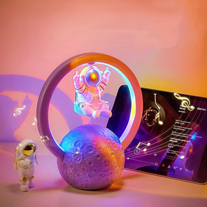 Floating Astronaut Bluetooth Speaker with Ambient Lighting