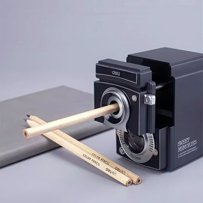 DELI Retro Camera Rotary Pencil Sharpener