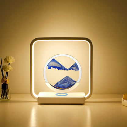 3D Moving Sand Art with Nightlight and Wireless Charging