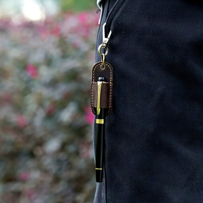 Dyed Cowhide Pen Holder Keychain