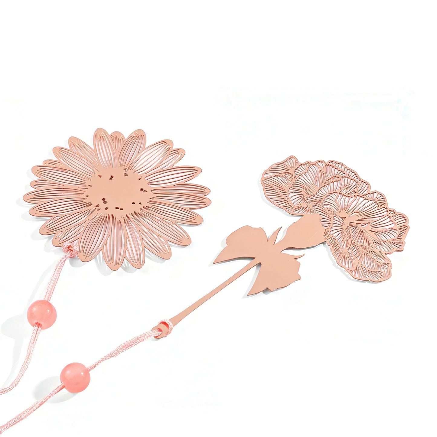 Rose Gold Flower Shaped Metal Bookmark