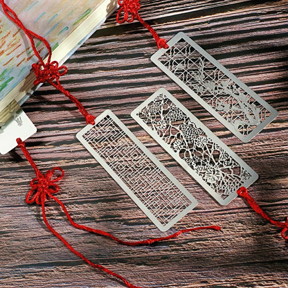 Chinese Themed Hollow Stainless Steel Bookmark