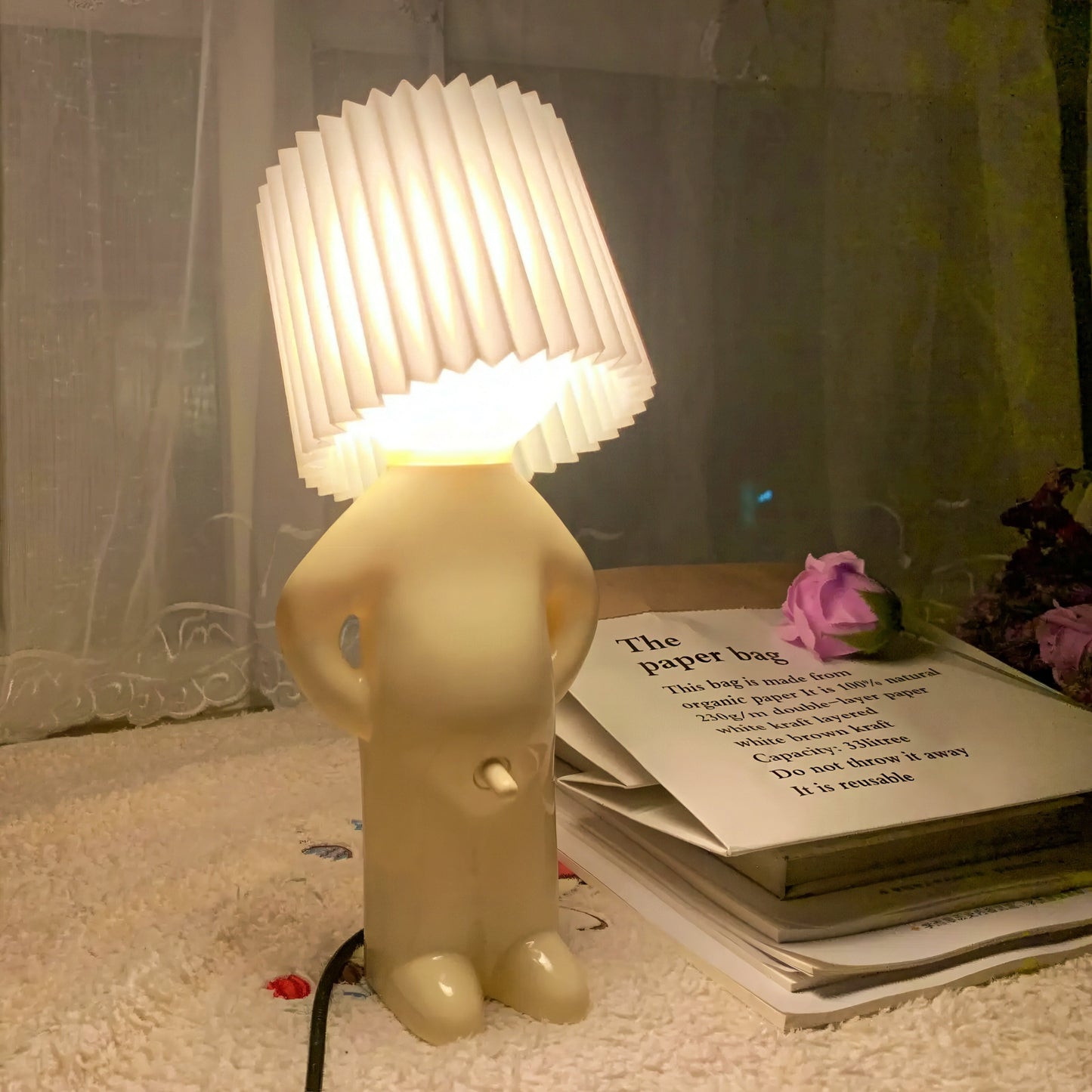 Cute Little Shy Boy Table Lamp