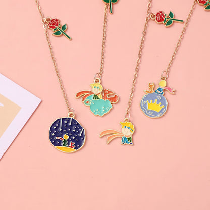 Little Prince Themed Metal Charm Bookmark
