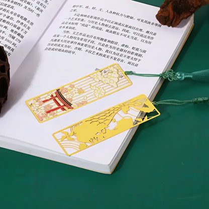 Japanese Art Themed Metal Bookmark