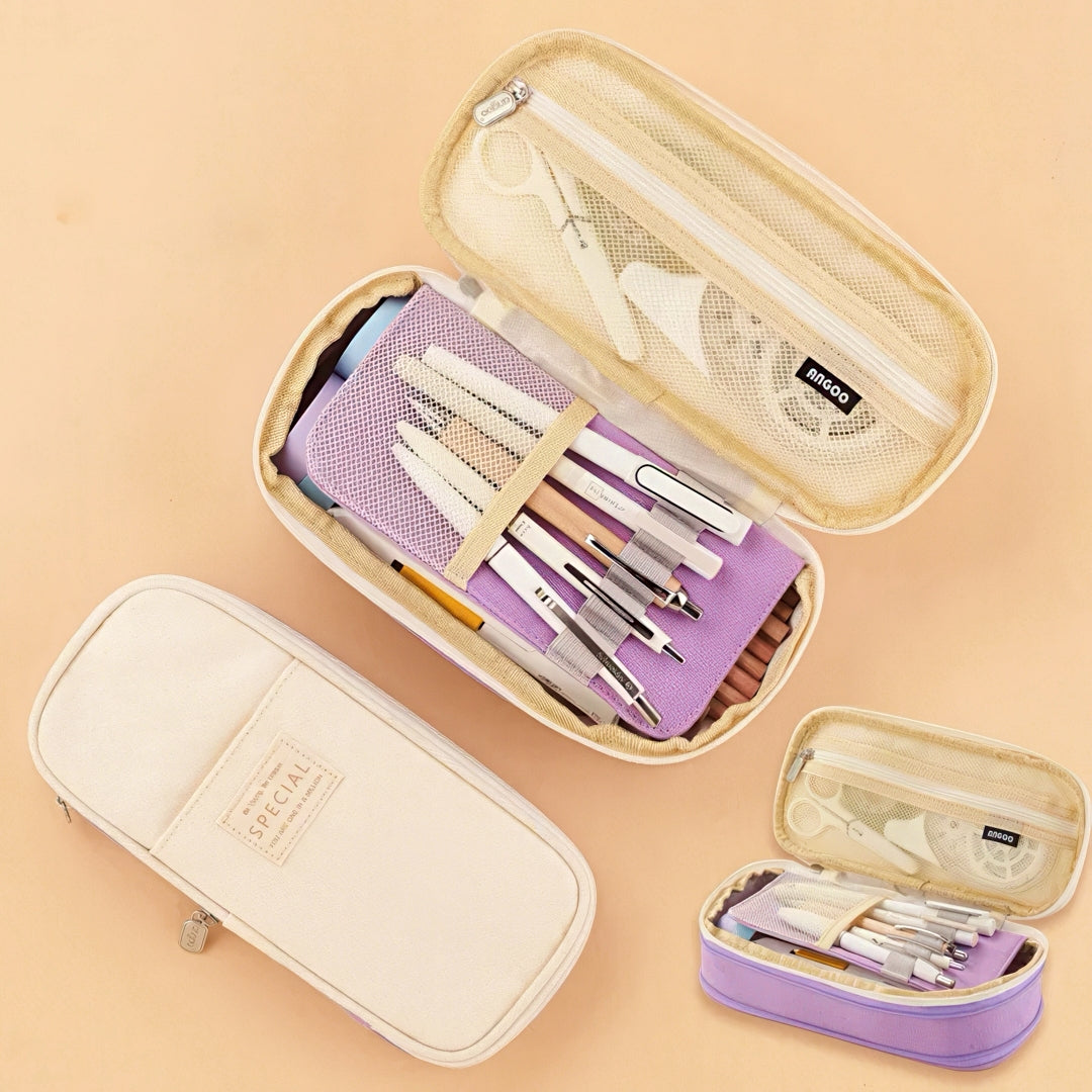 Korean Style Large Capacity Canvas Pencil Case