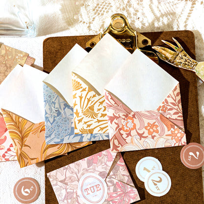 Vintage Floral Themed Scrapbook Paper Set