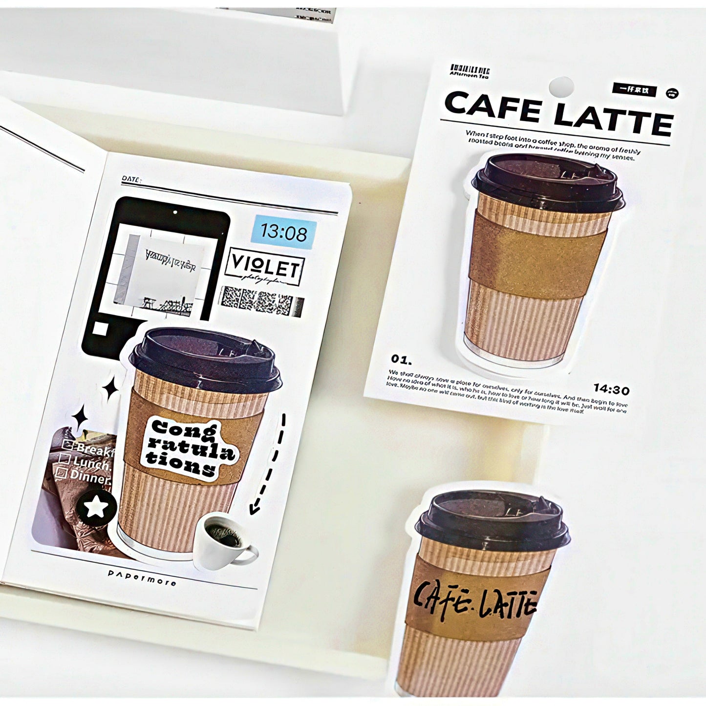 Bread and Coffee Shaped Sticky Notes