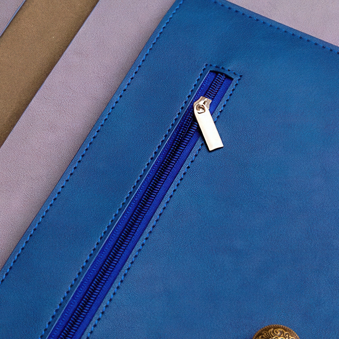 Retro Faux Leather Multi Compartment Document Bag