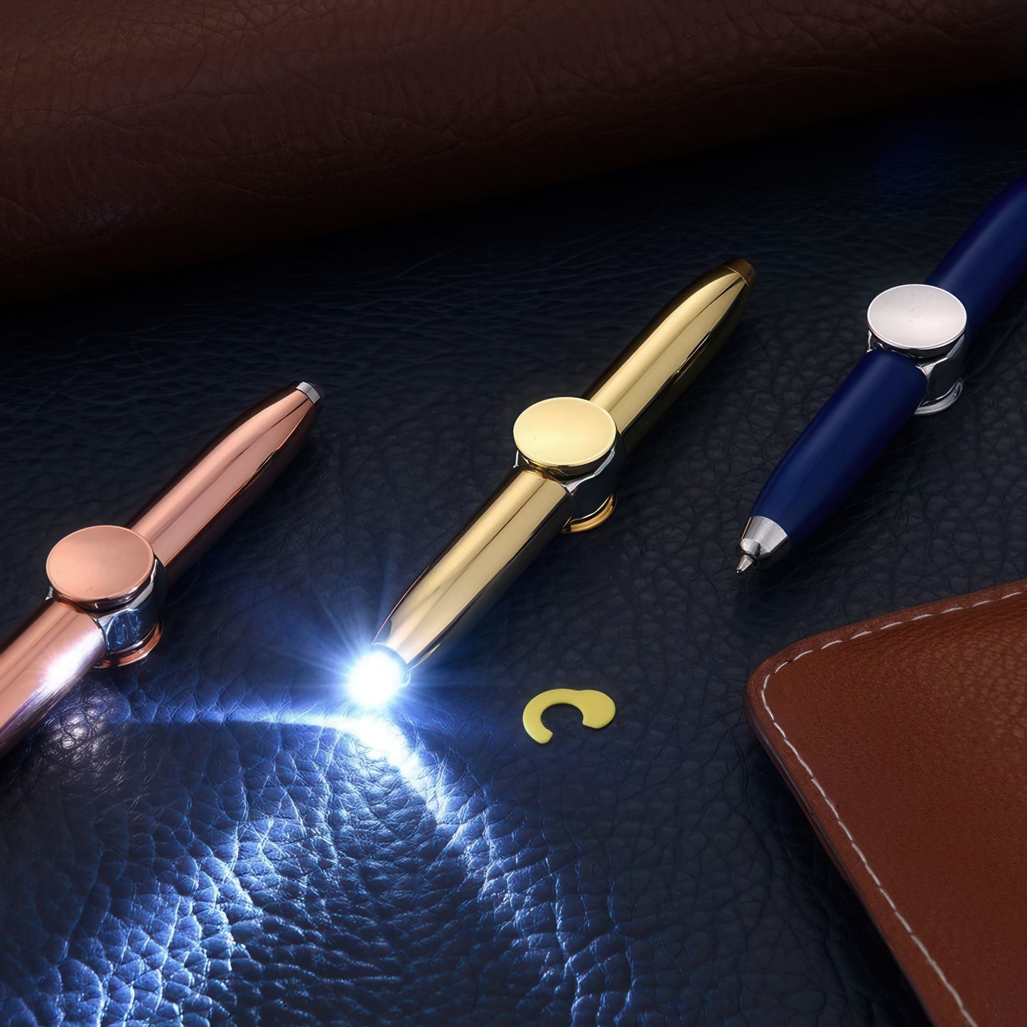 Fidget Spinner Ballpoint Pen with LED Flashlight