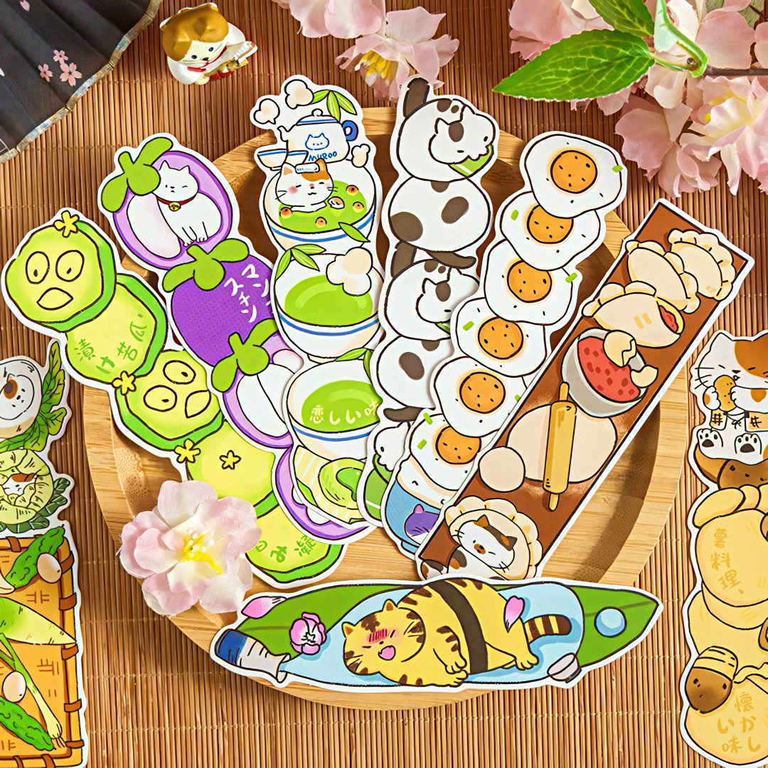 Japanese Cat Themed Paper Bookmark Set