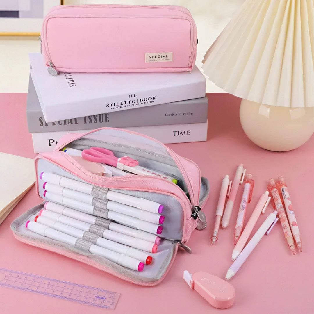 Large Capacity Macaron Color Pencil Case