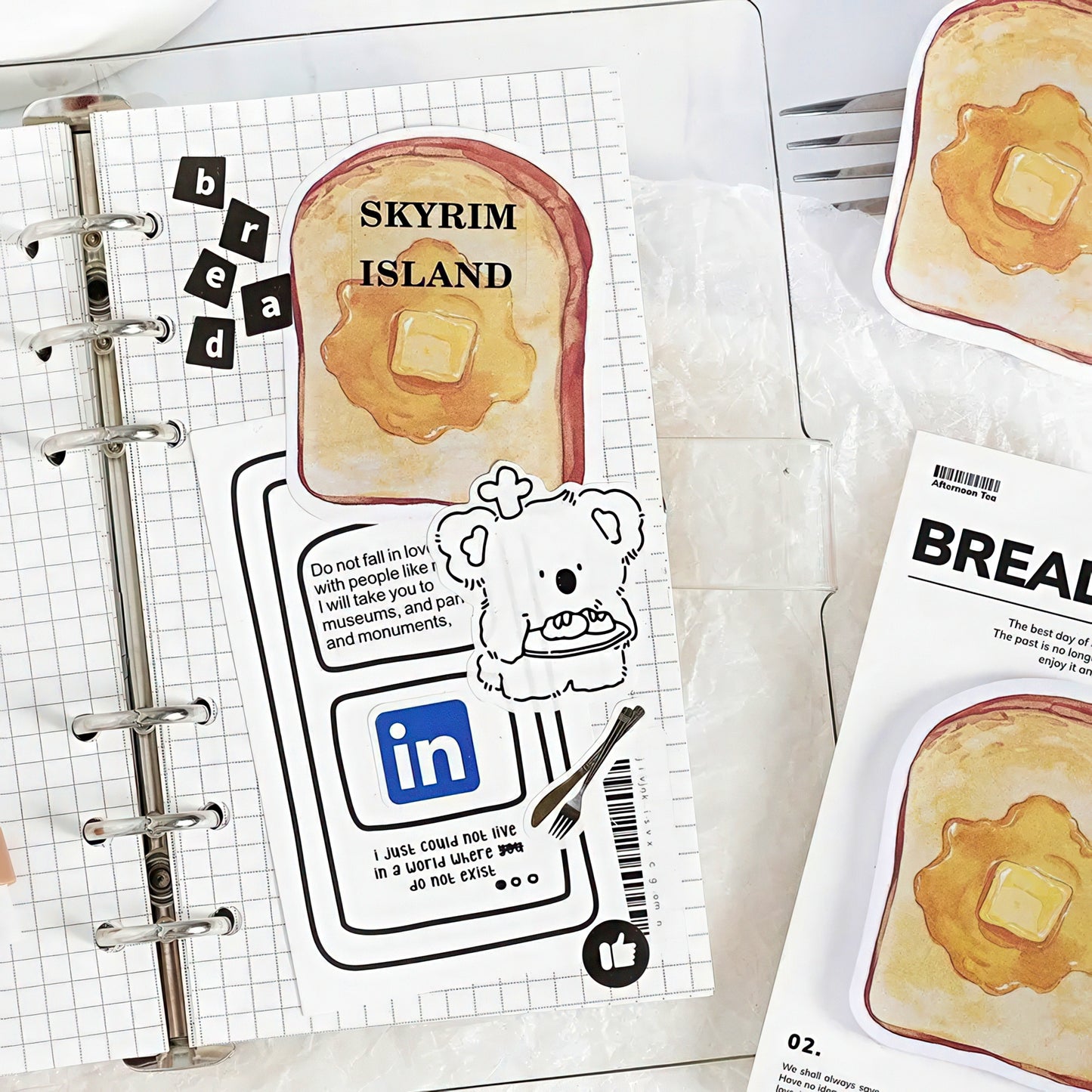 Bread and Coffee Shaped Sticky Notes
