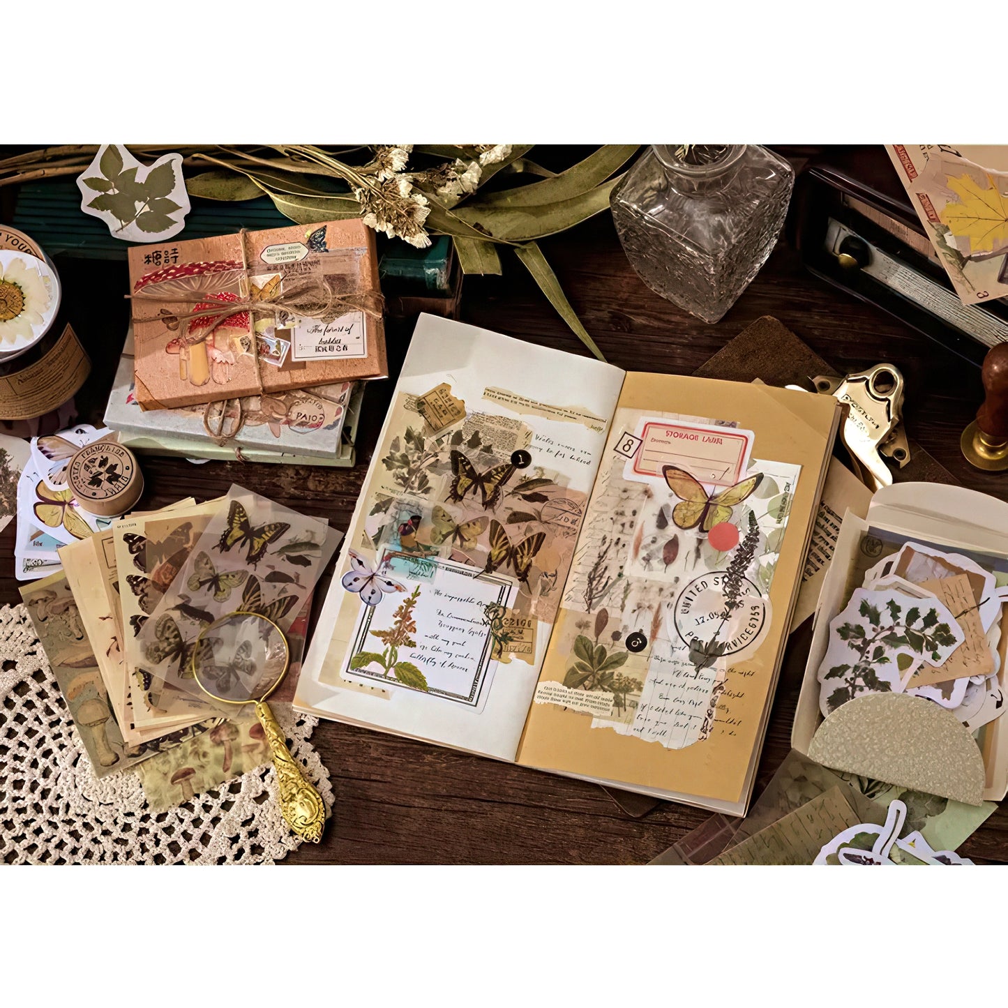 Retro Themed Scrapbook Supplies Pack