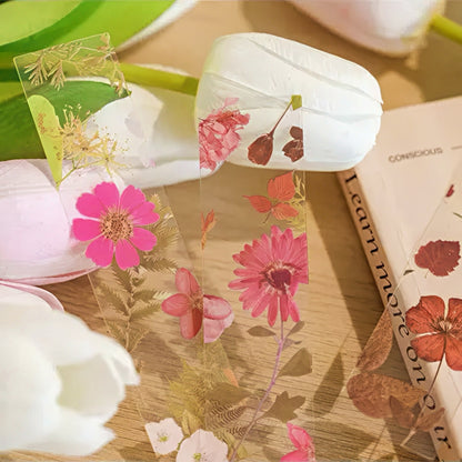 Four Seasons Flower Transparent PET Bookmark Set