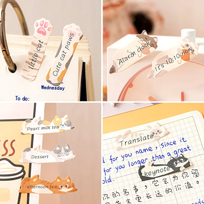 Cute Lying Cats Sticky Index Tabs